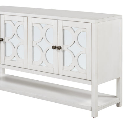 Stasia Sideboard Buffet with Mirrored Doors - Antique White