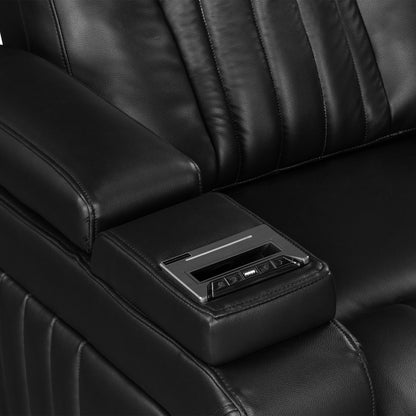 Morris PU Leather Power Recliner - Black