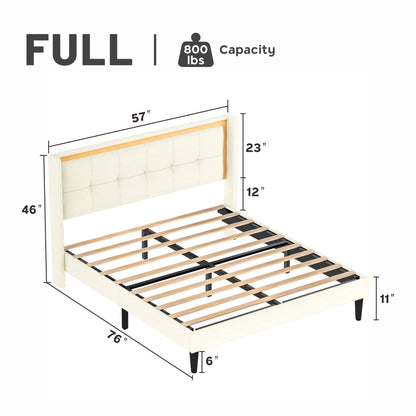 Vito Full Size Platform Bed Frame - Beige