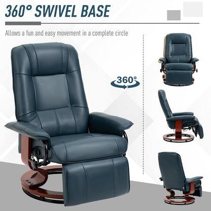 Metro Swivel Recliner Chair - Blue