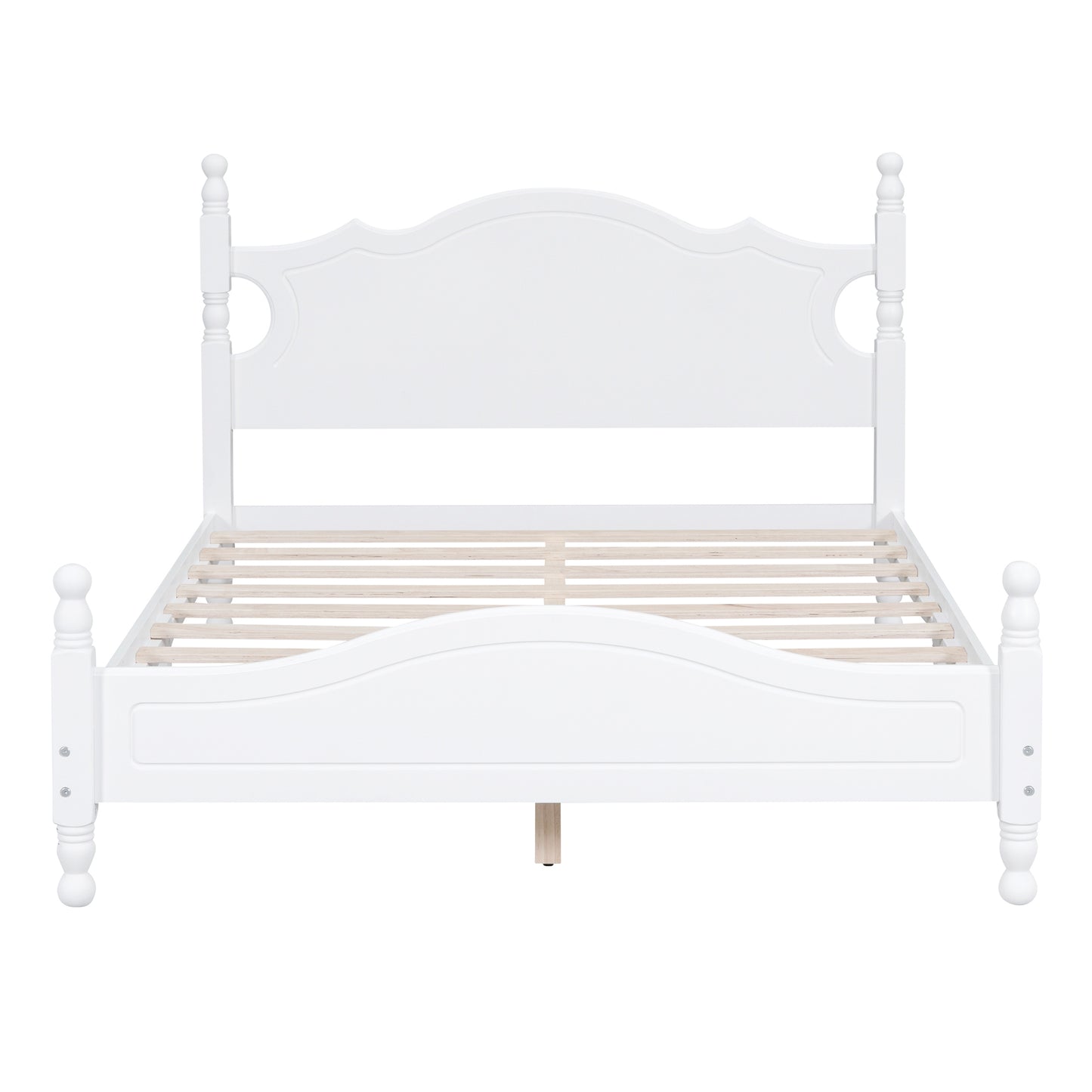 Quarto II Full Size Wood Platform Bed Frame - White