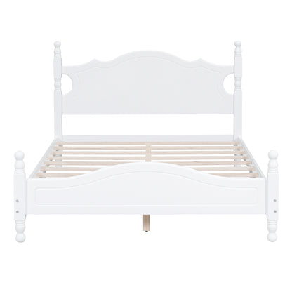 Quarto II Full Size Wood Platform Bed Frame - White