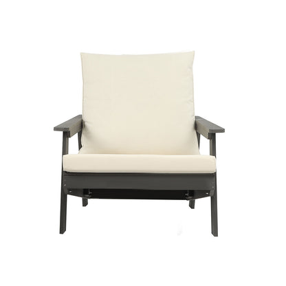 Micki Outdoor Single Sofa with Cushion - Gray/Beige