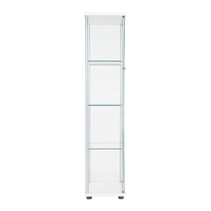 Rex 4 Shelves Glass Display Cabinet - White