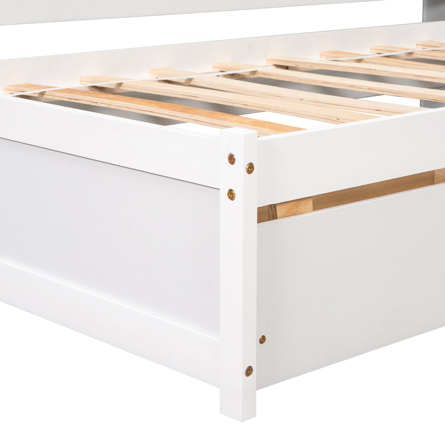 Parker Twin Size Daybed with Bookcases -Drawers - White