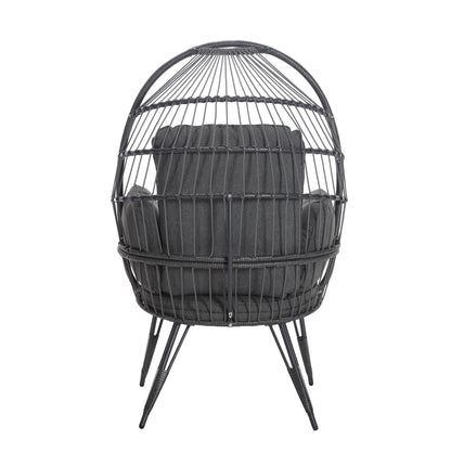 Mora Egg Wicker Outdoor Indoor Basket Chair - Gray