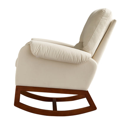 Jaden Modern Comfortable Velvet Rocking Chair - Beige