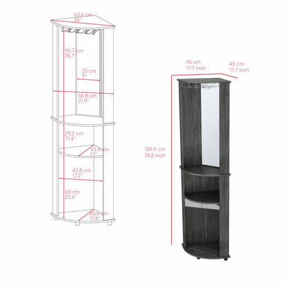 Rialto Corner Bar Cabinet - Smokey Oak