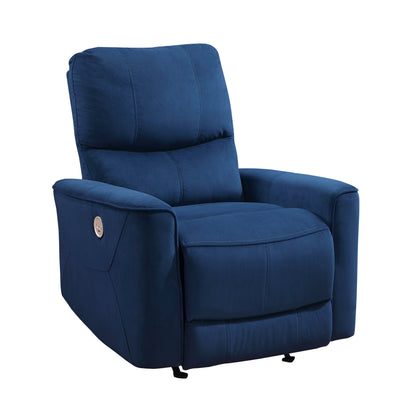 Amari Velvet Upholstery Reclining Chair - Navy Blue