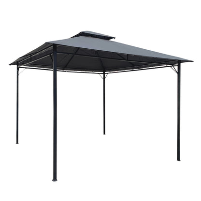 Coral 10 x 10 ft Outdoor Patio Gazebo Canopy Tent - Dark Gray