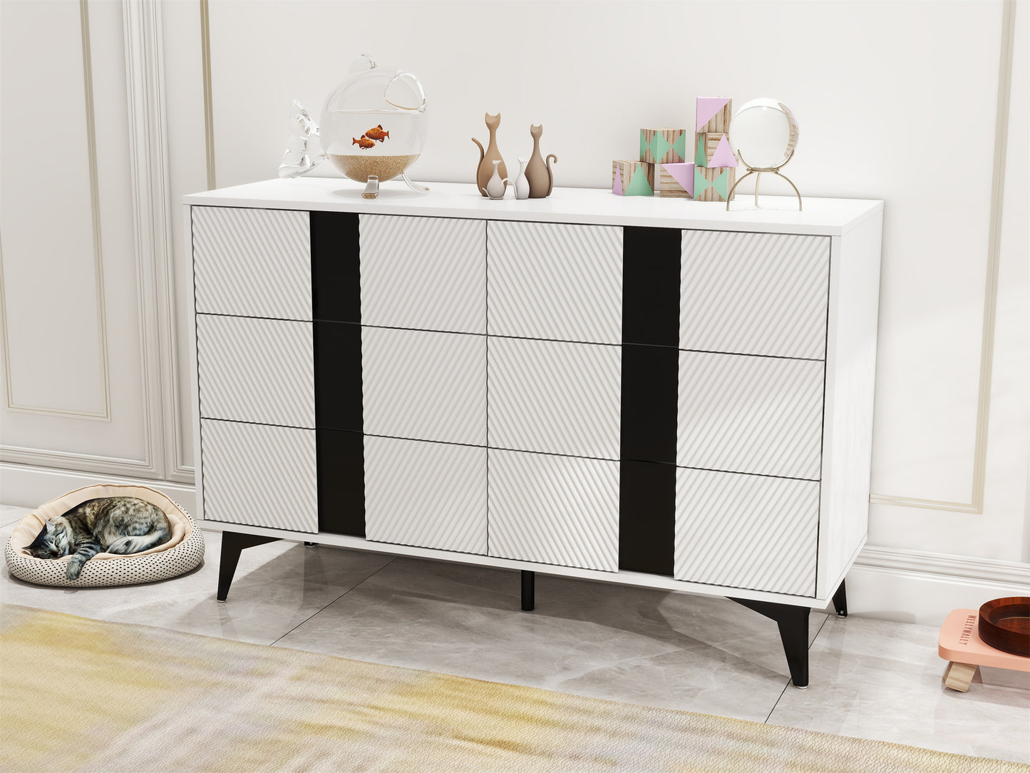 Tasha 6-drawers dresser cabinet - White