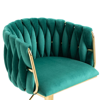 Noah Vintage Counter Height Bar Chairs   - Emerald Set of 2