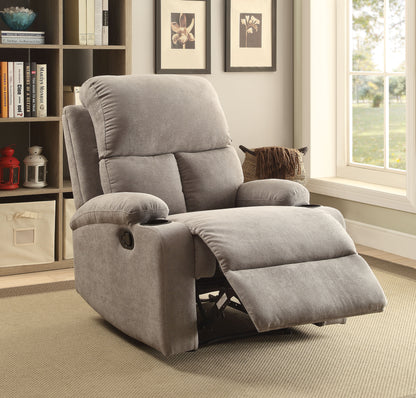 Voe Recliner Chair with Cup Holder - Gray