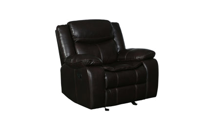 Barton Leather-Air Reclining Chair - Brown