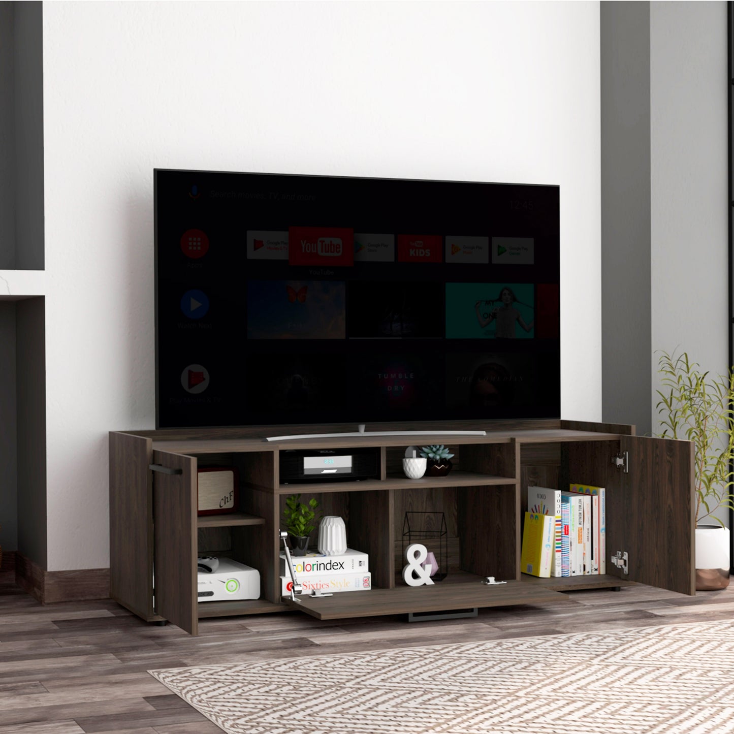 Brock TV Stand - Dark Walnut