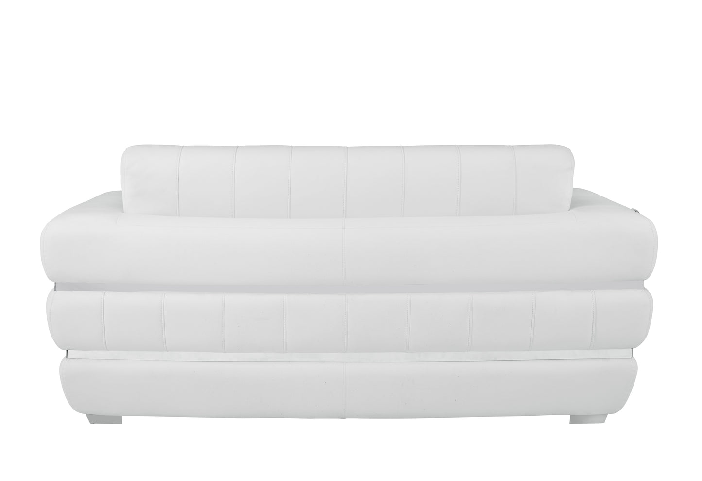 Meza Top Grain Italian Leather  Loveseat - White