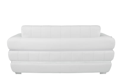 Meza Top Grain Italian Leather  Loveseat - White