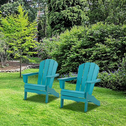 Corey Outdoor Patio Adirondack Chair (Set of 2) - Blue