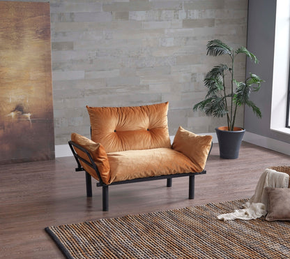 Sona Futon Loveseat - Mustard