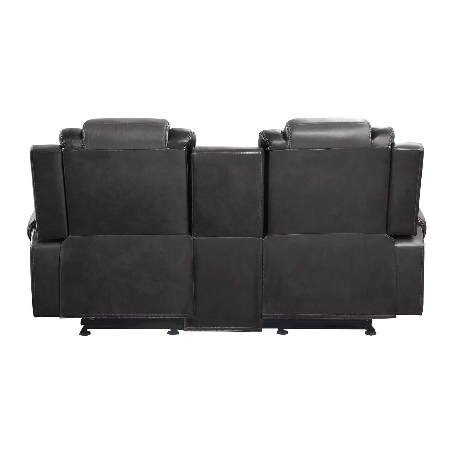 Lozano Loveseat Dual Glider Reclining with Center Console - Dark Gray+Light Gray