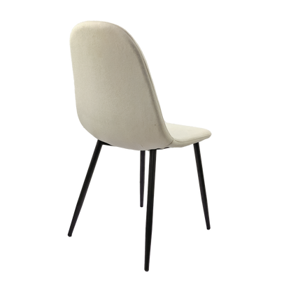 Ona II Fabric Dining Chairs with Black Metal Leg (Set of 2) - Beige