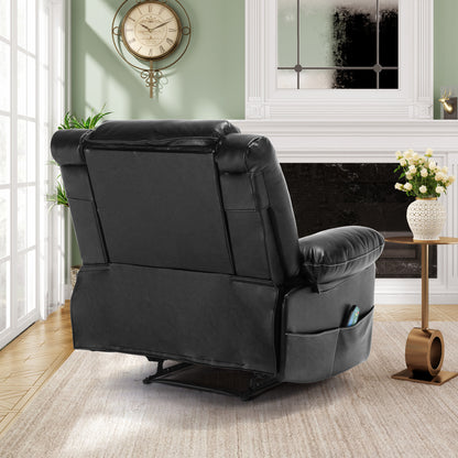 Newman Breathable Leather Massage Recliner Chair - Black