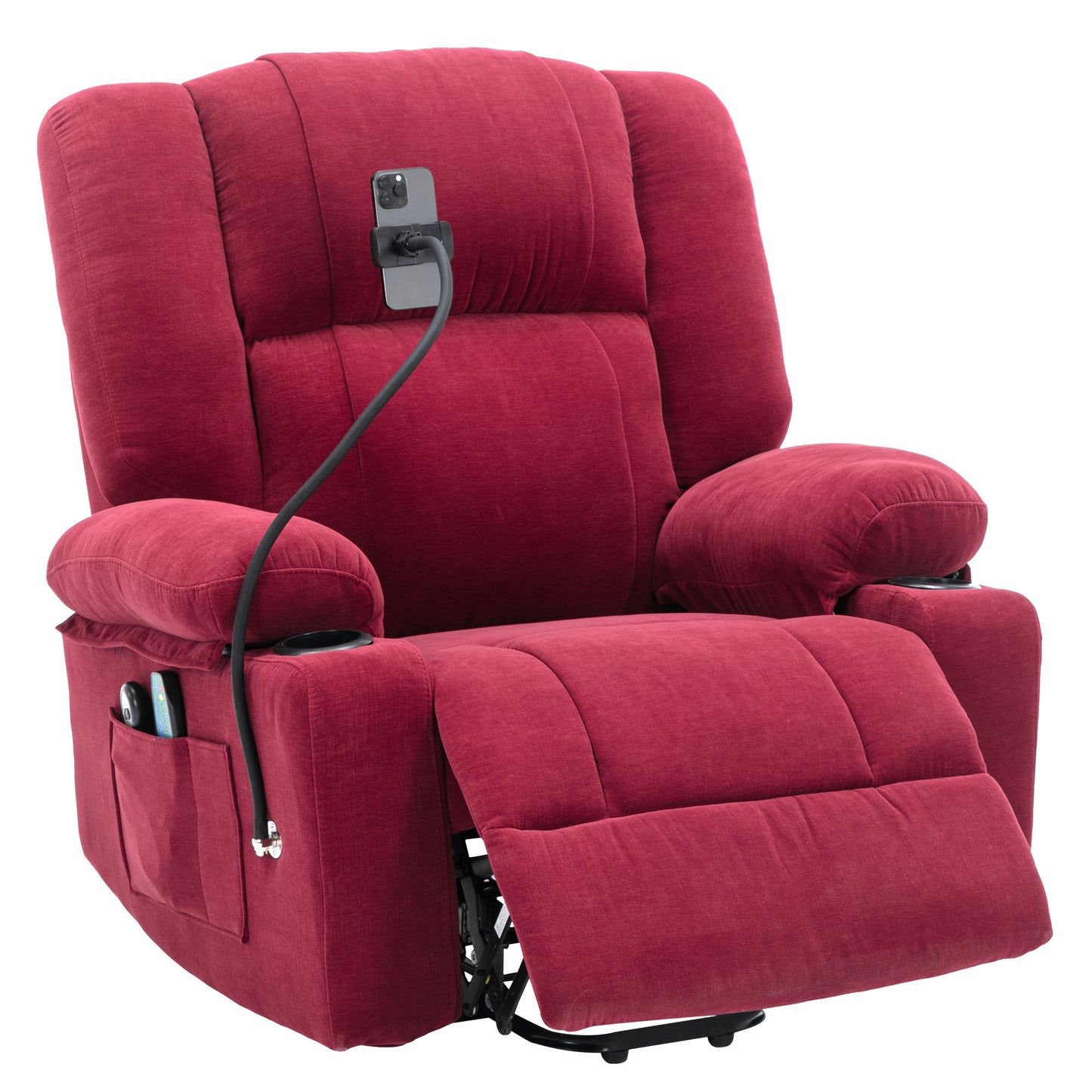 Dawson Power Lift Recliner with Massage - Red