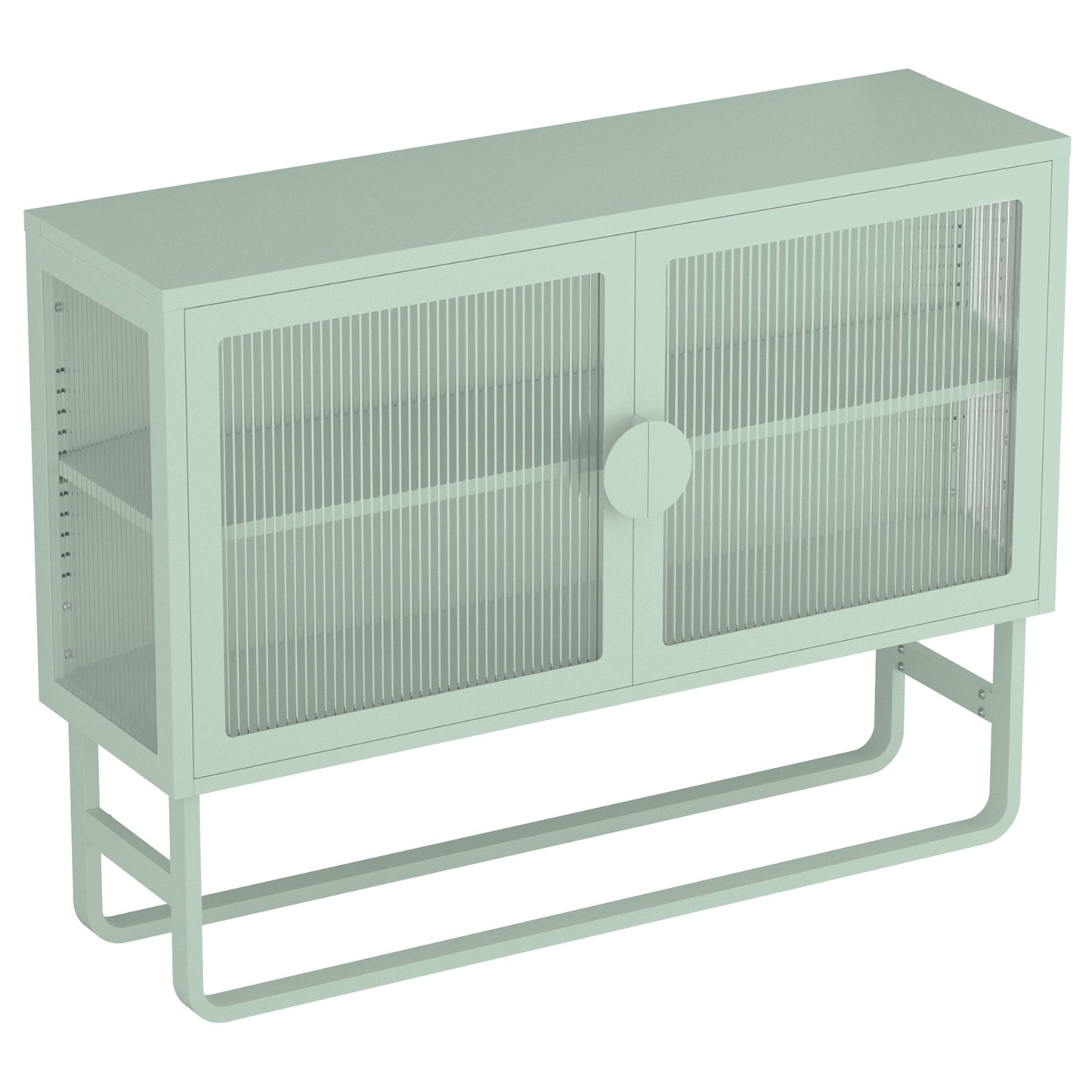 Tempered Glass Cabinet Credenza - Light Green