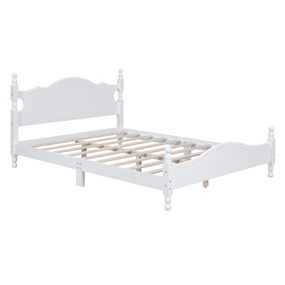 Quarto II Queen Size Wood Platform Bed Frame - White