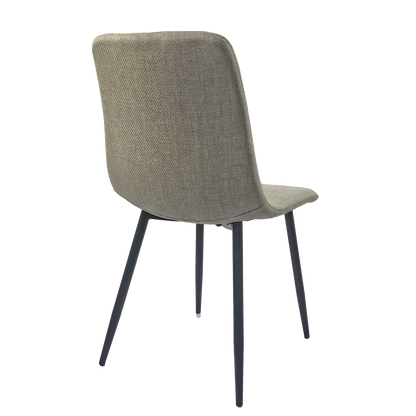 Ona Suedette Dining Chairs with Black Metal Leg (Set of 2) - Light Gray