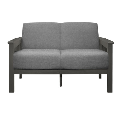 Sami Loveseat Cushion Seat and Back Solid Rubberwood - Gray