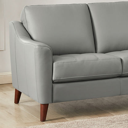 Ersa Leather Loveseat - Gray