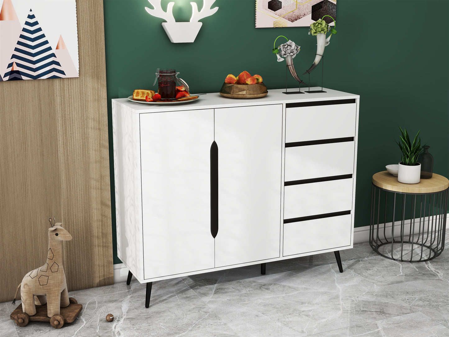 Marie 2 Door Accent Cabinet - White