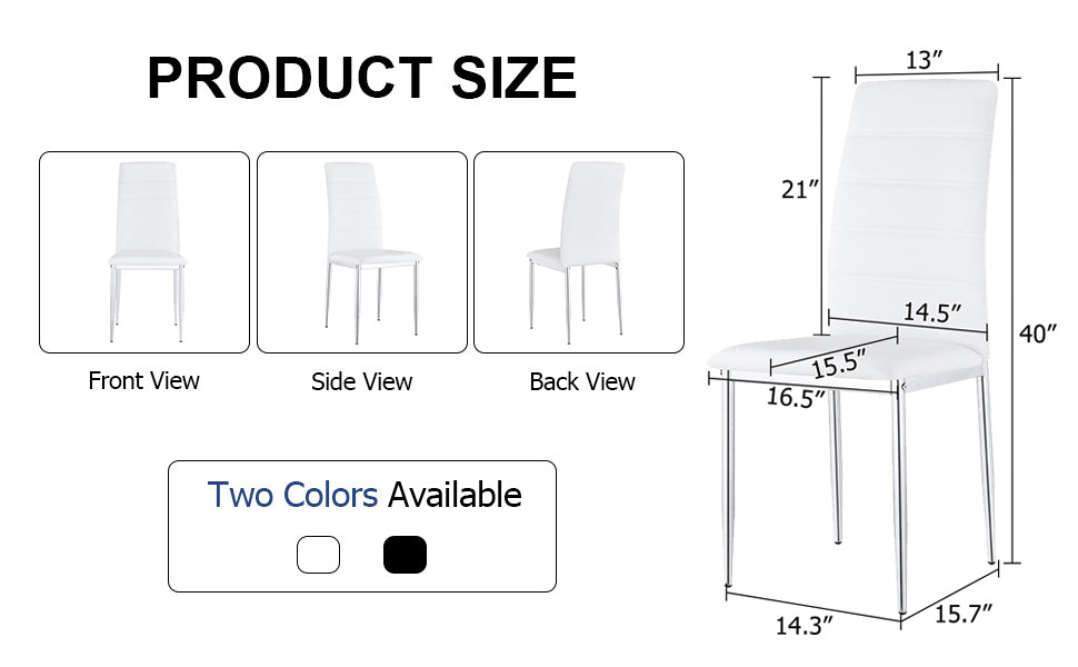 Edra Dining Chair Metal Leg (Set of 4) - White