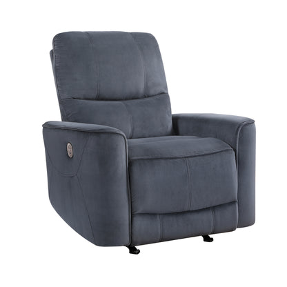 Amari Velvet Upholstery Reclining Chair - Dark Gray