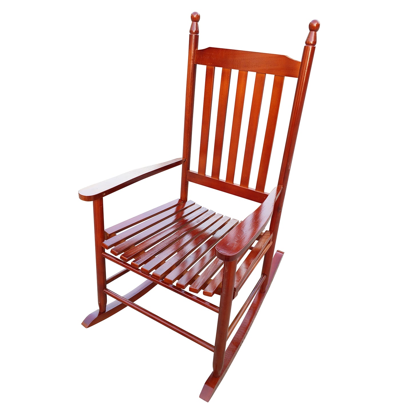 Lupe II Wooden Porch Rocker Chair - Brown