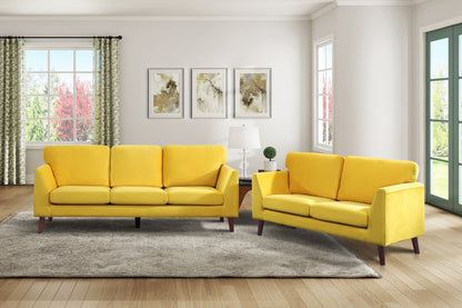 Darcy Velvet Loveseat - Yellow