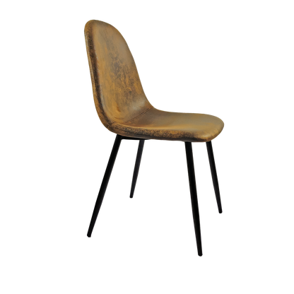 Ona II Suedette Dining Chairs with Black Metal Leg (Set of 2) - Brown