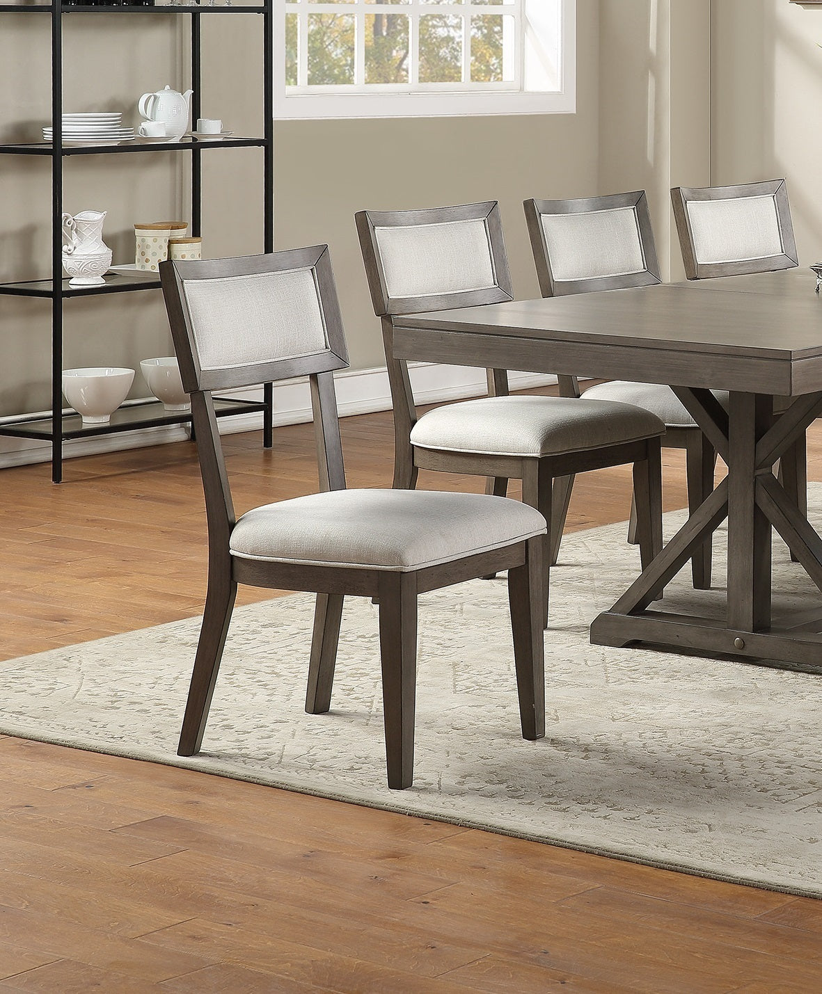 Jermaine Solid Wood & Veneer Dining Chairs (Set of 2) - Gray