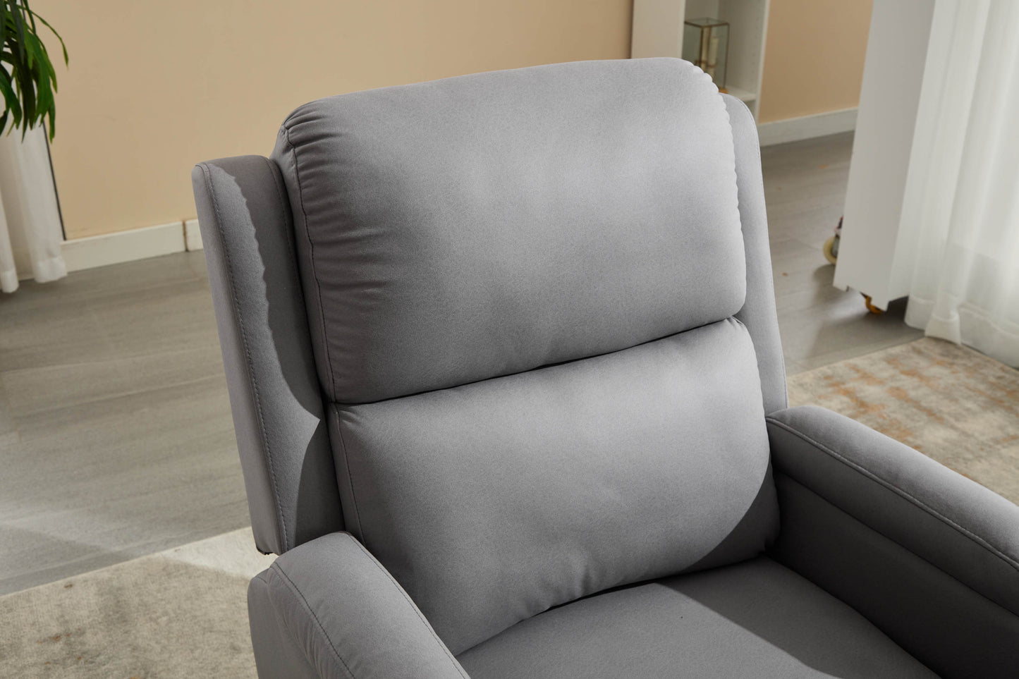 Davila Manual Reclining Sofa Chair with Footrest - Gray