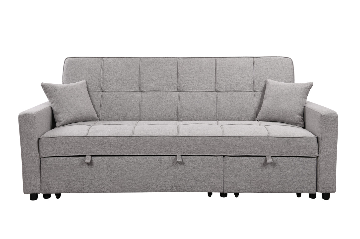 Tena Upholstered Sofa Bed W/Pull Out Bed  - Light Gray