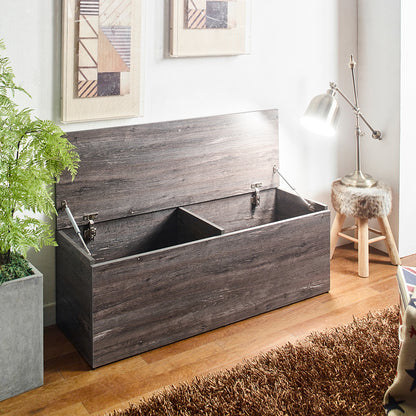 Farmhouse Storage Bench - Gray