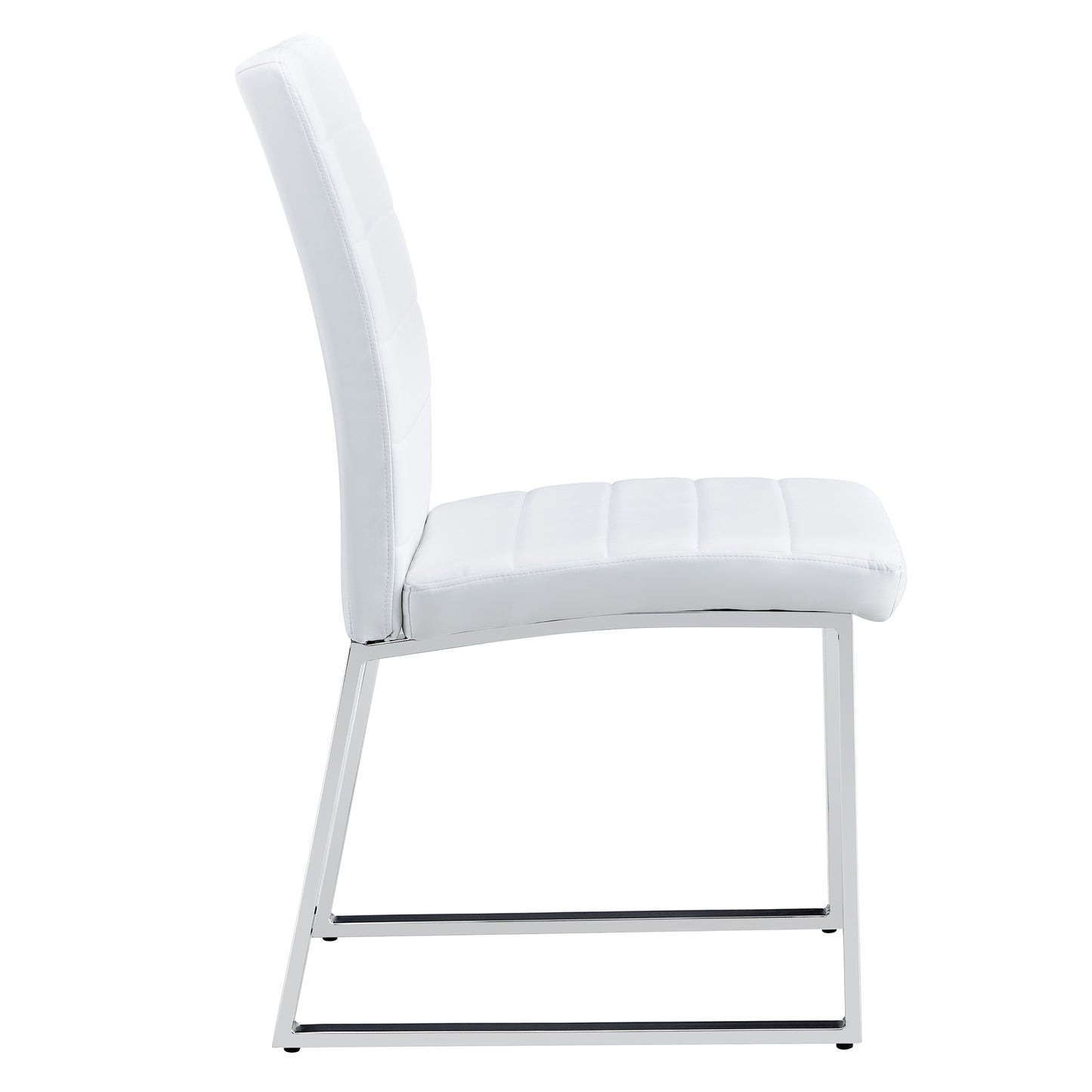 Lynn Dining Chairs with Stainless Leg (Set of 4) - White