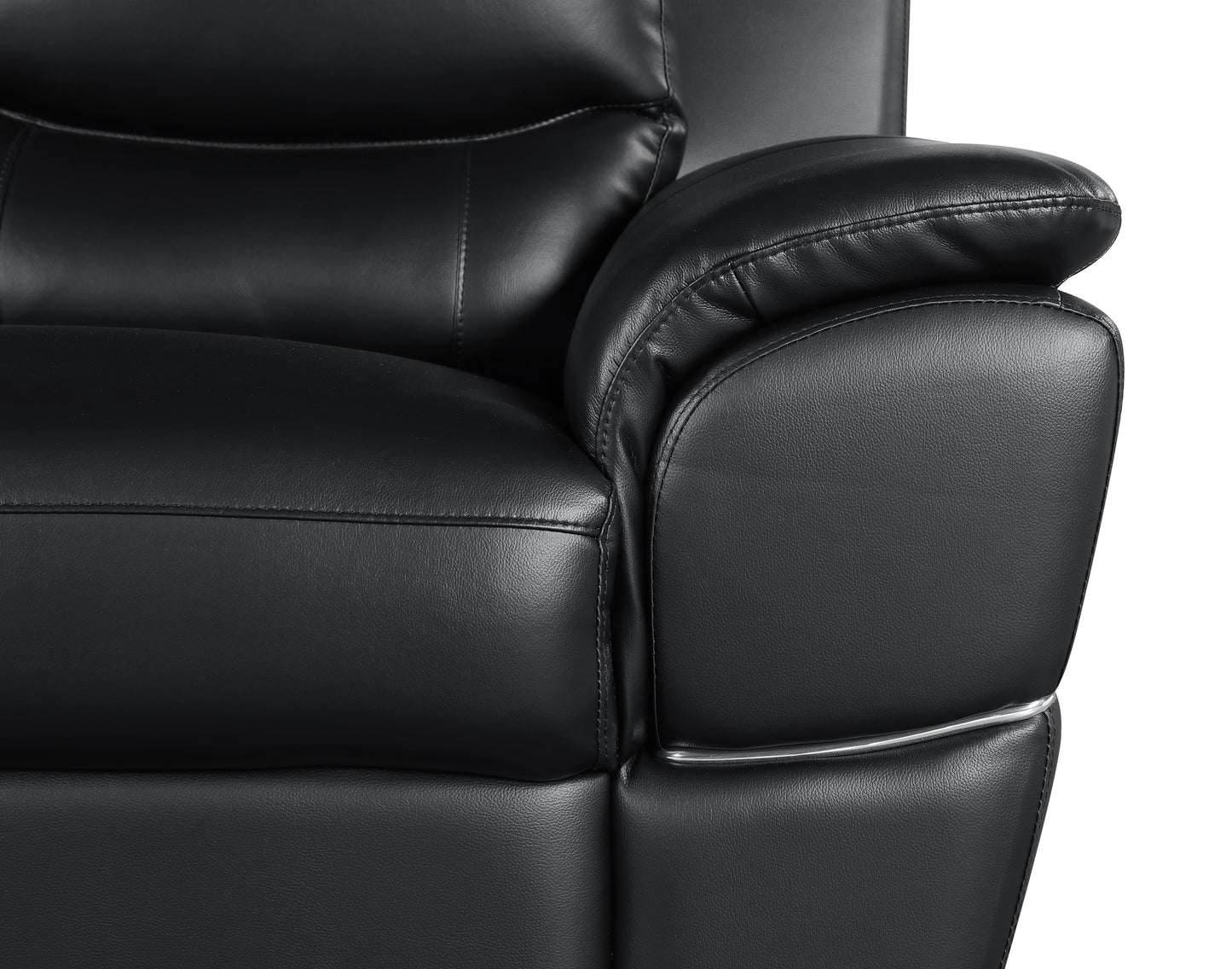 Harvey Genuine Leather Loveseat - Black