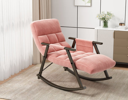 Dawson Casual folding rocking chair upholstere - Pink