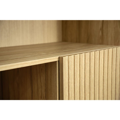 Wavy Grain Door Accent Cabinet - Oak