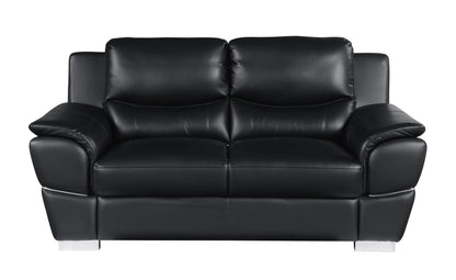 Harvey Genuine Leather Loveseat - Black