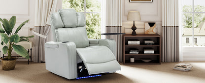 Xavier PU Leather Power Recliner - Gray