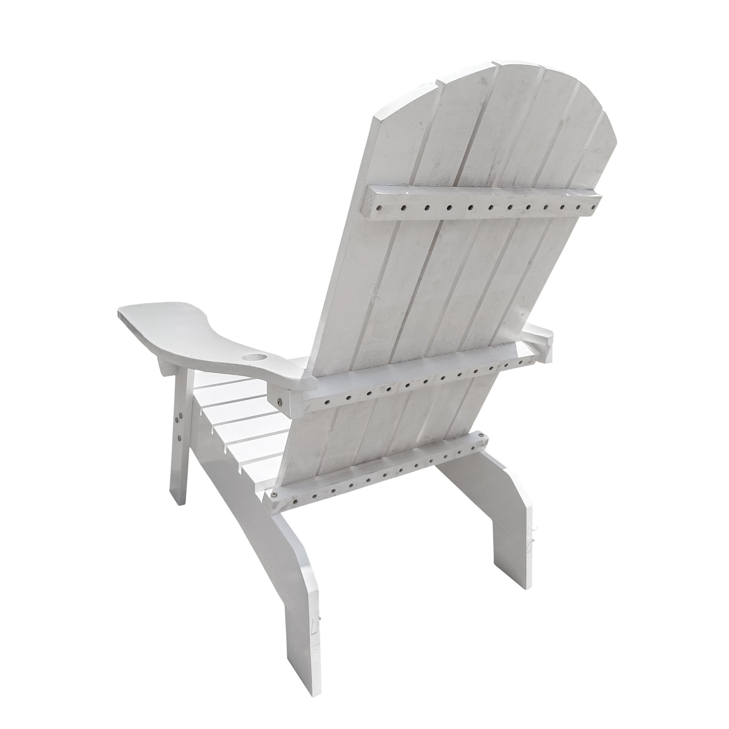 Surno Outdoor Wood Adirondack Chair with Umbrellaan hole - White