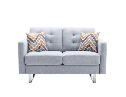 Victoria Fabric Loveseat - Light Gray